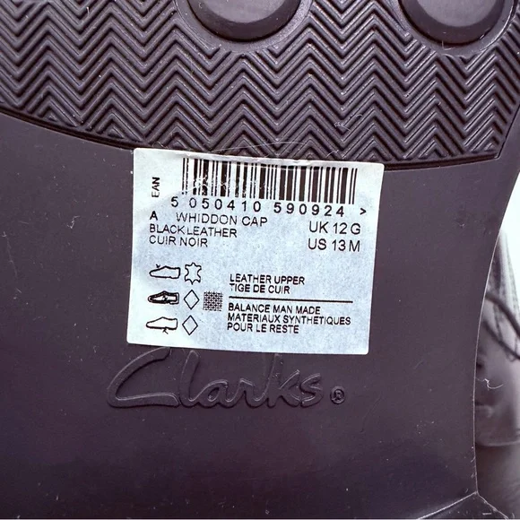 Clarks Black Leather Cap-Toe Derby Shoes - Picture 5 of 12